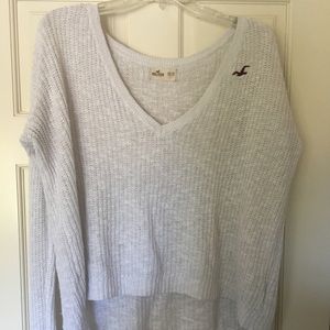 Hollister over sized white sweater